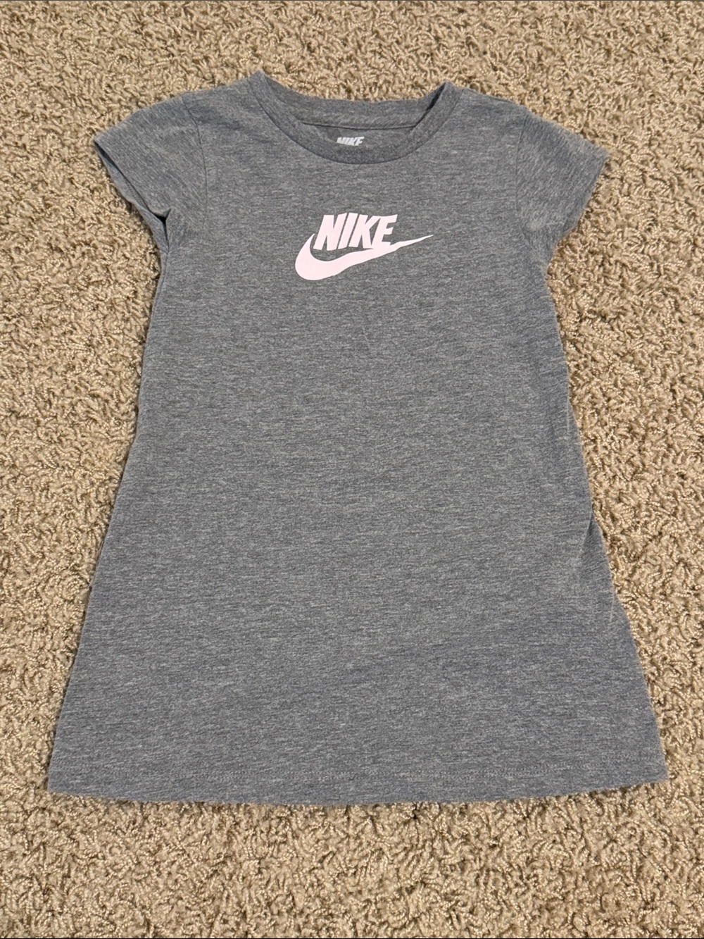 Nike Toddler Girls' Gray Dress with Pink Swoosh Logo